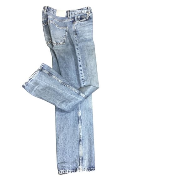 ZARA Denim Blue Jeans High Waist Straight Leg Sz 4 30x32 #220M - Picture 5 of 11